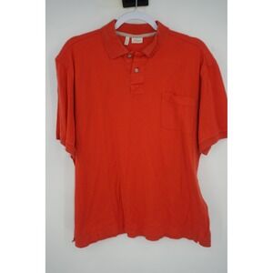 Brioni Polo Shirt Mens XL Orange Pocket 100% Cotton Made In‎ Italy Knit